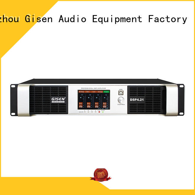 Gisen 2 channel dsp power amplifier manufacturer for venue